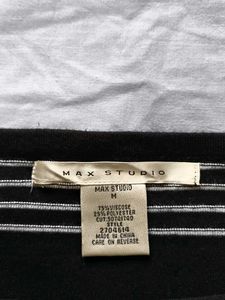Black &amp; White Striped Mini Skirt