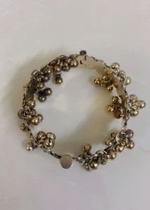 Oxidized Silver Mirror Work Bangle