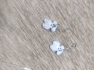 Cute Teddy Bear &amp; Swan Necklace &amp; Earrings Set
