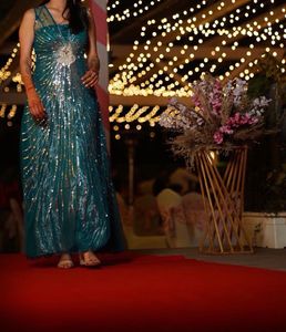 Stunning Teal Sequined Gown