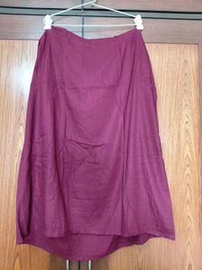 Burgundy Ethnic Cotton Skirt with Potli bag