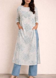 Floral Print Cotton Kurta