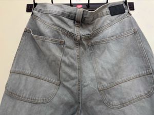 Grey Wash Wide Leg Jeans