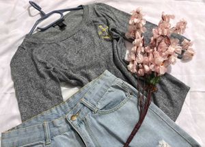 🎉Buy1 Get1 Free🎉Mango Grey Sweater L