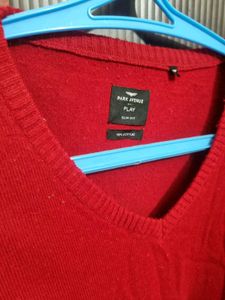 Men's Red V-Neck Sweater