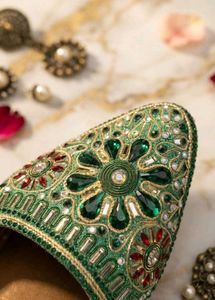 Embellished Green heels 👠