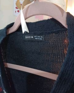Shein Argyle printed Crop Cardigan