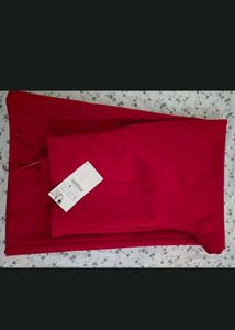 ZARA Women's Red Wide Leg Trousers