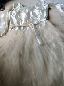 🤍 Beautiful Cream Net Barbie Gown 🤍