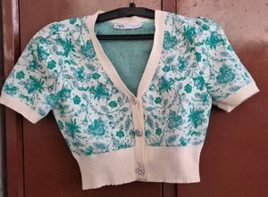 Floral Print Button-Up Cardigan