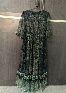 Zudio Paisley Print Georgette Maxi Dress / Gown