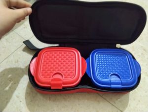 Red & Blue Lunch Box Set with Case