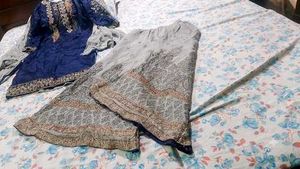 Designer Navy Blue sharara  Choli with Dupatta