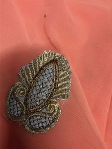 Elegant Peach Saree with Embellishments🫶🏻🔥