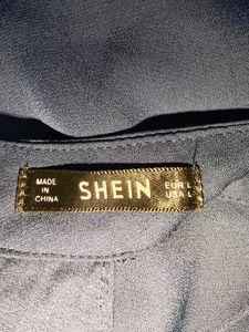 SHEIN Navy Blue Layered Halter Neck Top