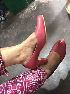 Stylish Red Block Heels