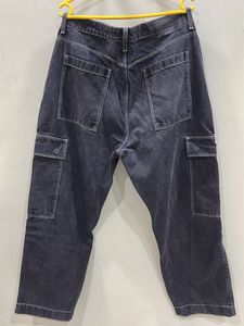 Stylish Dark Wash Cargo Jeans