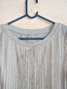 Grey Lace Trimmed Tunic Top