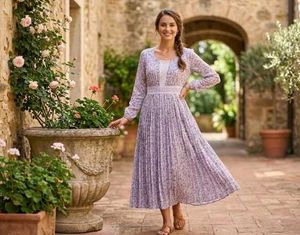 Elegant Floral Print Midi Dress