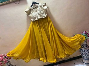 Stunning musterd Yellow Lehenga Choli full gherdar