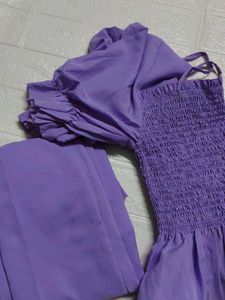 Purple Smocked Puff Corset