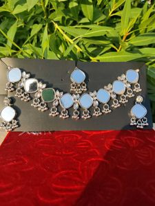 Mirror Work Necklace and Earring Set
