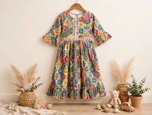 Colorful Ethnic Print Dress