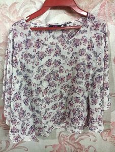 Sheer Floral Print Blouse