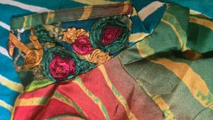 Vibrant Striped Saree