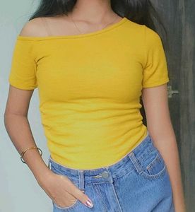 Stylish Yellow Off-Shoulder Top