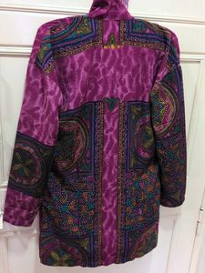 Vintage Print Button-Up Tunic Top
