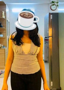 Striped V-Neck Sleeveless Top