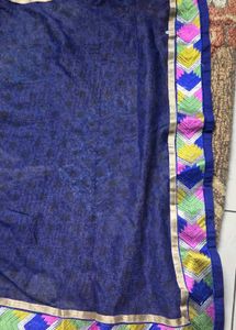 Blue and Red Dupattas with Embellishments
