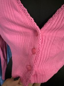 Asos Pink Cropped Cardigan Top