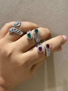 one piece Sparkling  Diamond Rings antitarnish