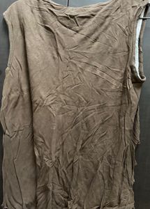 Unique Distressed Brown Sleeveless Top