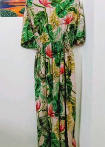 Tropical Print Maxi Dress