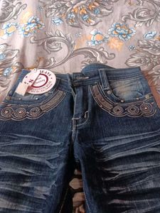 Embellished Blue Denim Jeans