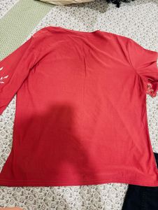 Beautiful Red Embroidered top with short