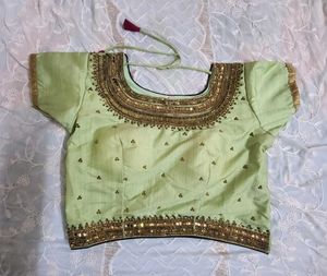 Embroidered Sage Green Blouse Never Worn