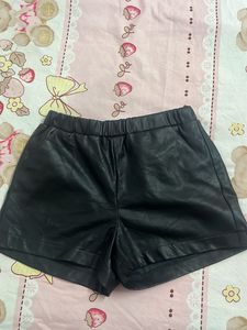 Black Faux Leather Shorts