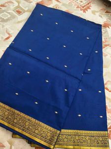 Royal Blue Saree with Gold Border