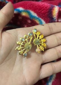 gold toned statement earings
