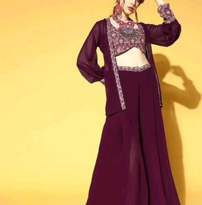 Embroidered Kurta Set with Palazzo - New