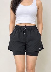 Black Athletic Shorts with Built-in Leggings