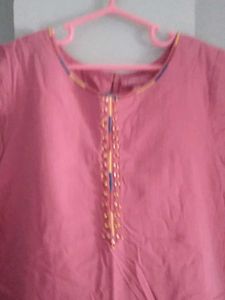 Pink Embellished Tunic Top
