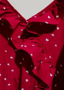 Red Heart Print One Piece Dress