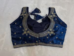 Navy blue organza blouse
