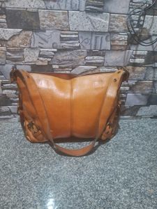 Tan Leather Hobo Bag