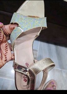 Elegant Gold Heeled Sandals
